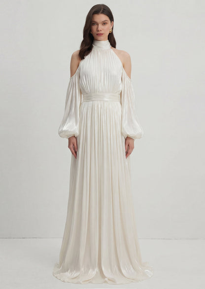 Lidar Off Shoulder Ruched Maxi Dress