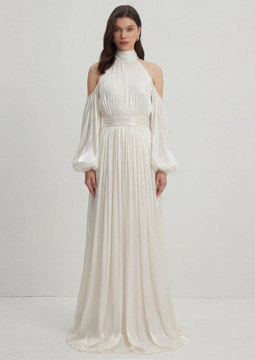 Lidar Off Shoulder Ruched Maxi Dress
