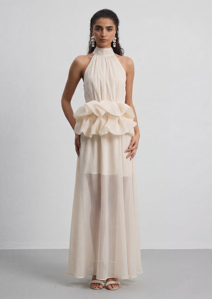 Linda Sleeveless Folds Maxi Dress