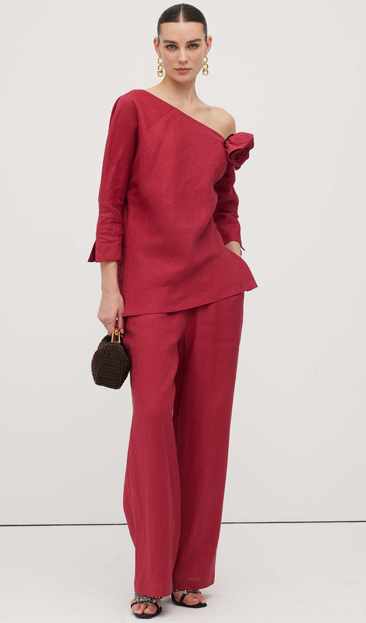 Linen Rose Trousers Suit