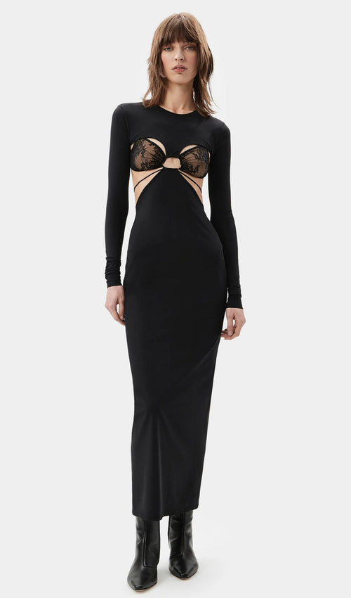 Long Sleeve Cut-Out Maxi Dress
