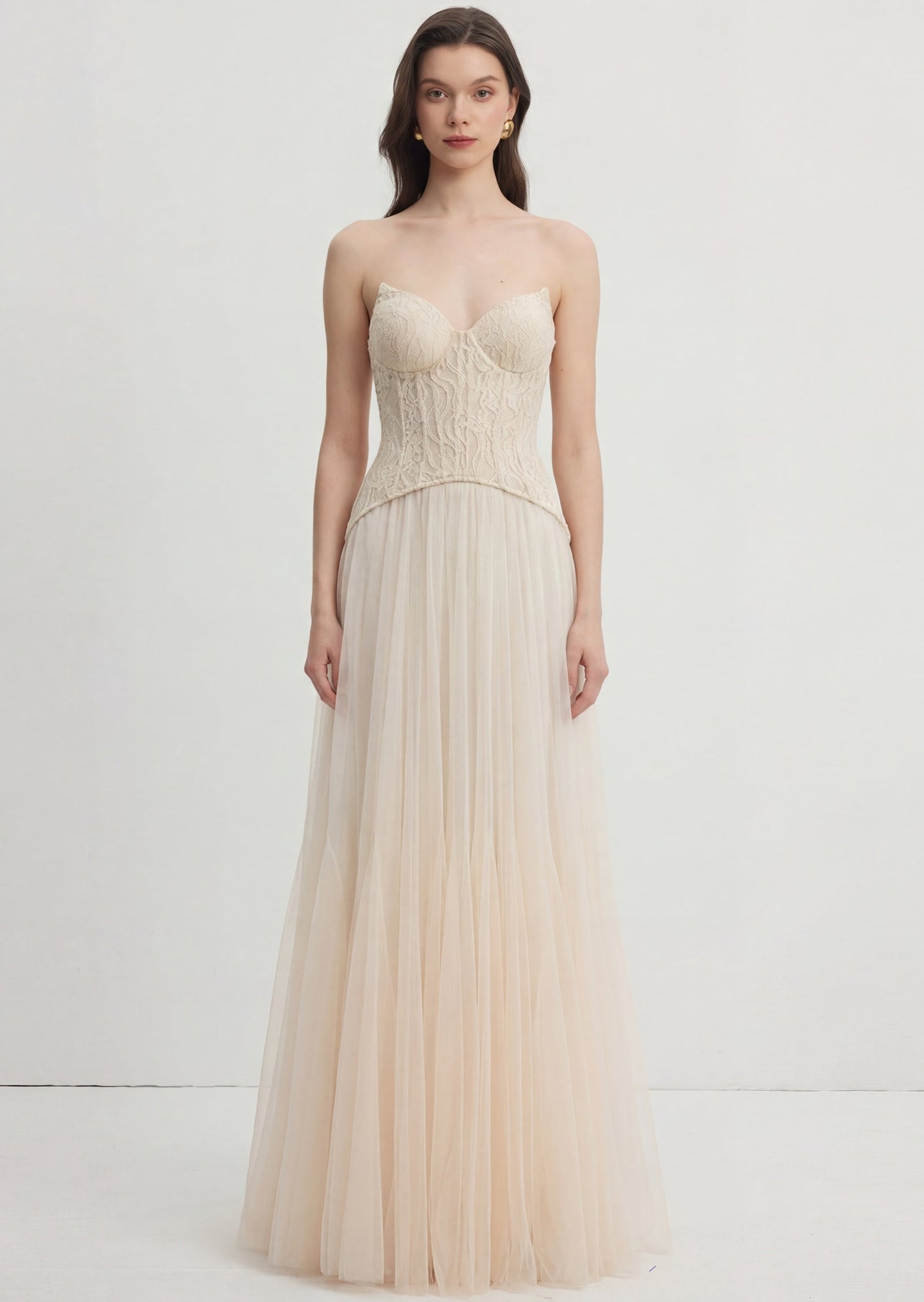 Rui lace Strapless Corset Maxi Dress