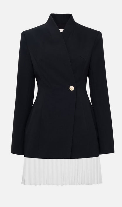 Mini Blazer Dress With Pleated Skirt