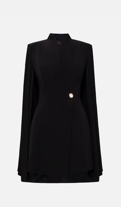 Mini Dress With Flared Sleeves In Black