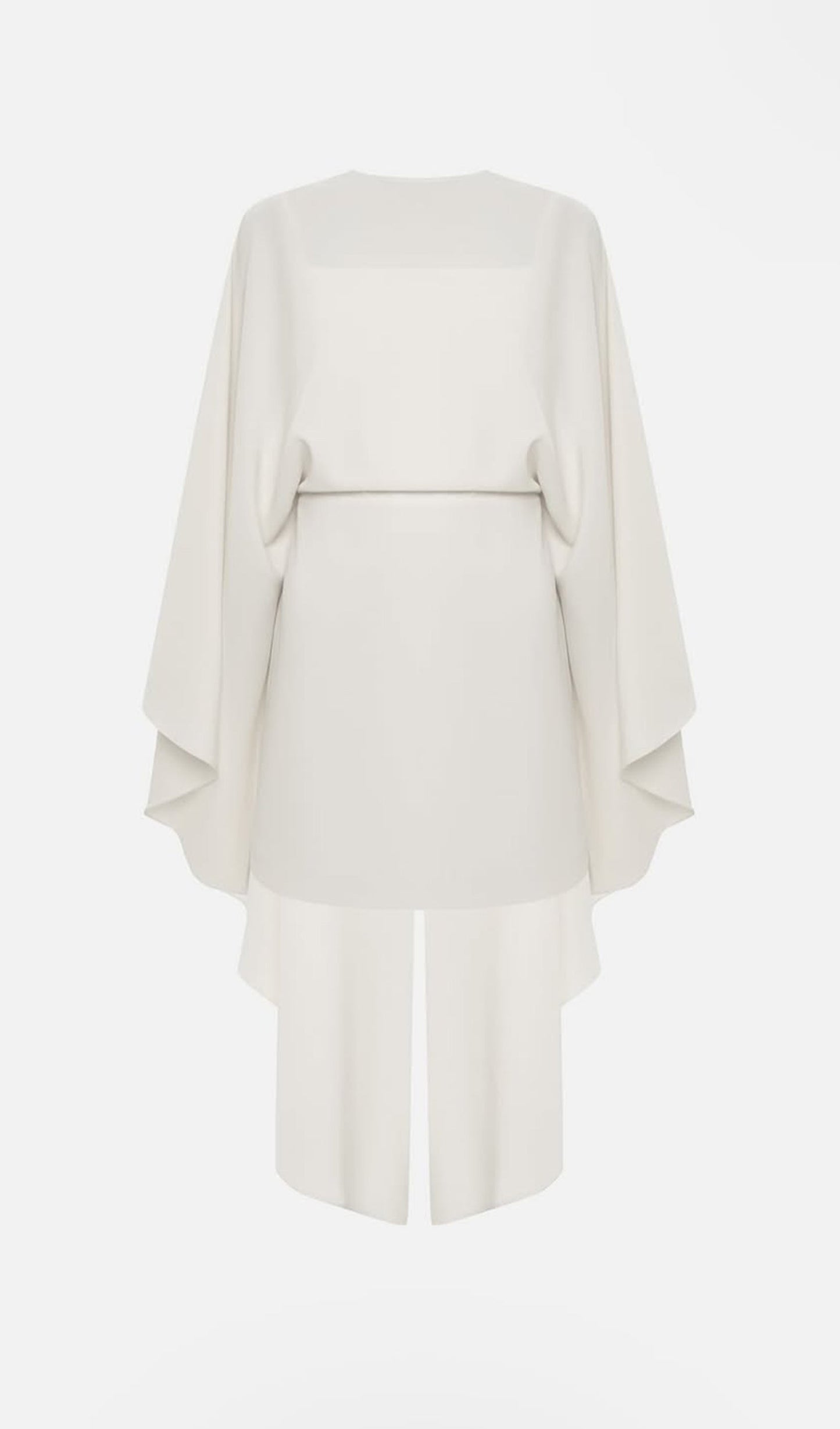 Mini Dress With Flowing Cape In Cream