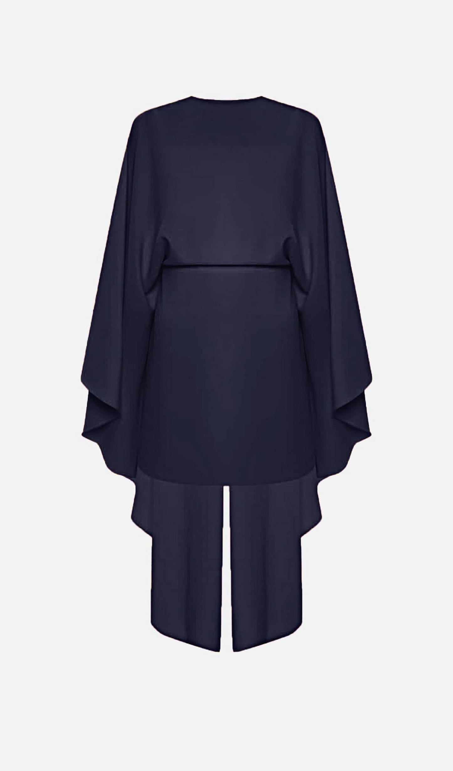 Mini Dress With Flowing Cape In Navy