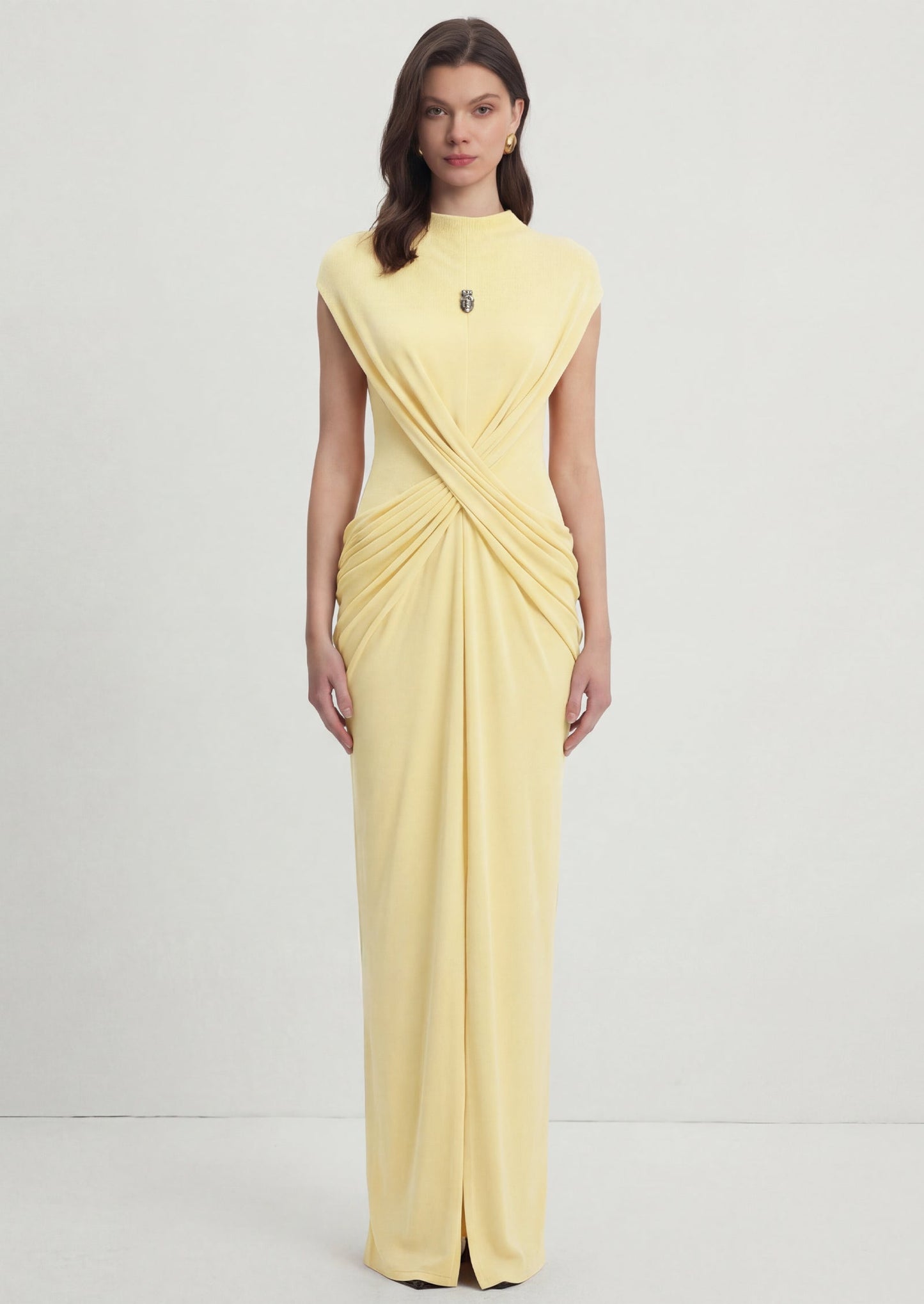 Myla Cross Over Maxi Dress In Yellow