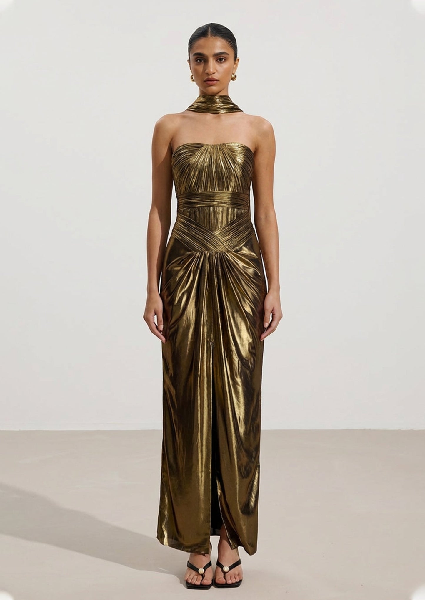 Noor Elegance Plisse Maxi Dress