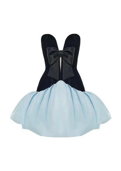 Off Shoulder Mini Dress With Voluminous Skirt