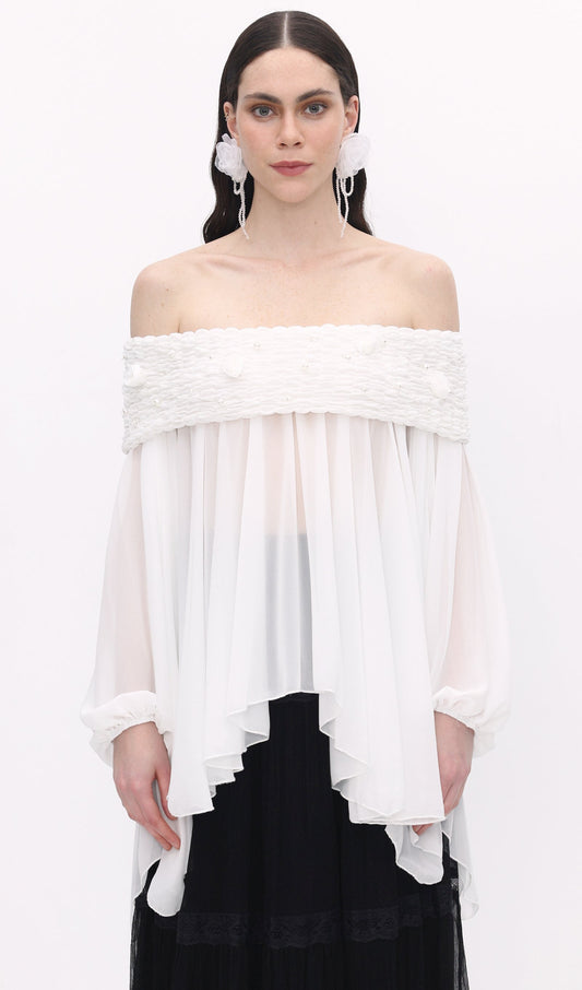 Off Shoulder Mesh  Mini Dress