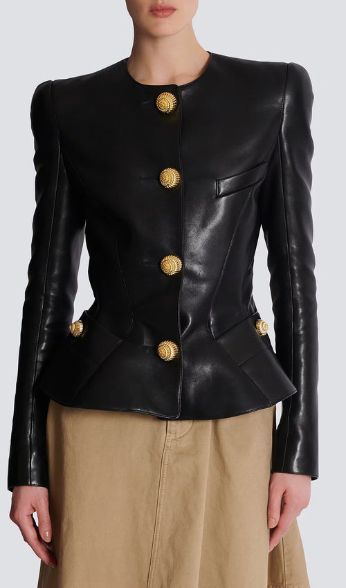 Peplum Leather Jacket
