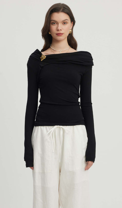 Pleated Off Shoulder Top