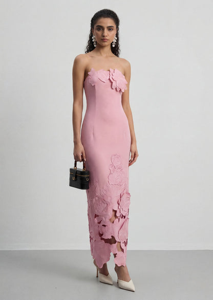 Rayna Floral-Appliquéd Crepe Maxi Dress