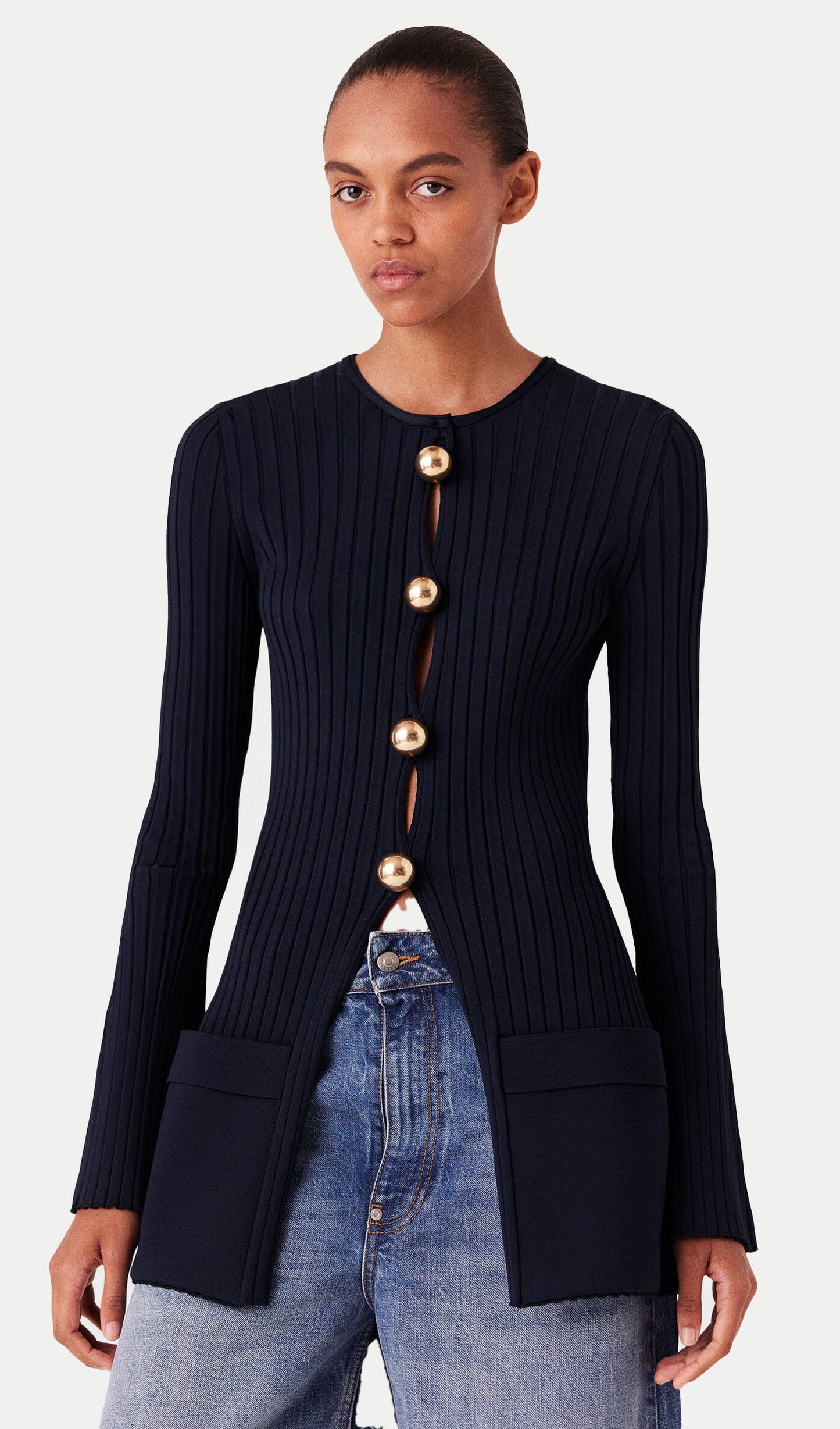 Ribbed Long Sleeve Cardigan