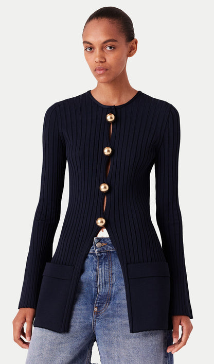 Ribbed Long Sleeve Cardigan