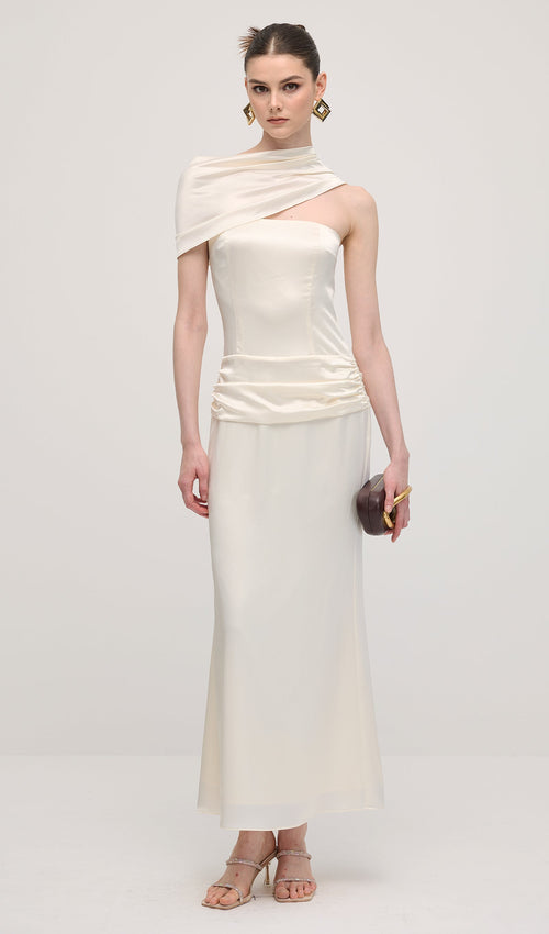 Satin Bodycon Maxi Dress