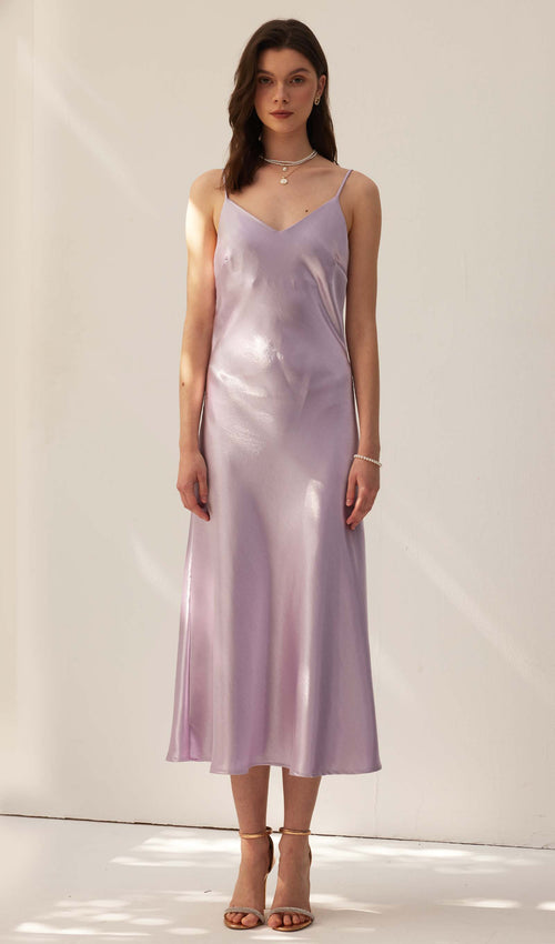 Satin Vest Midi Dress