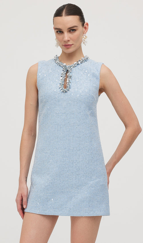 Sequin Boucle Mini Dress