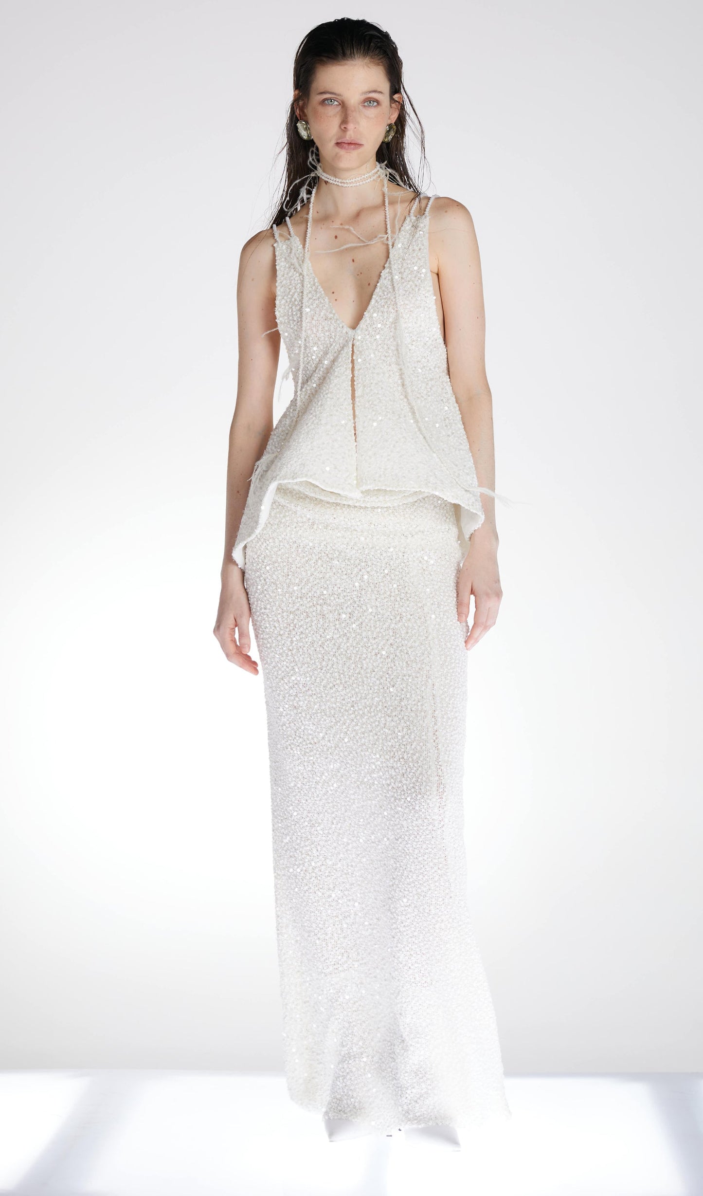 Sequined Tank Top & Maxi Skirt