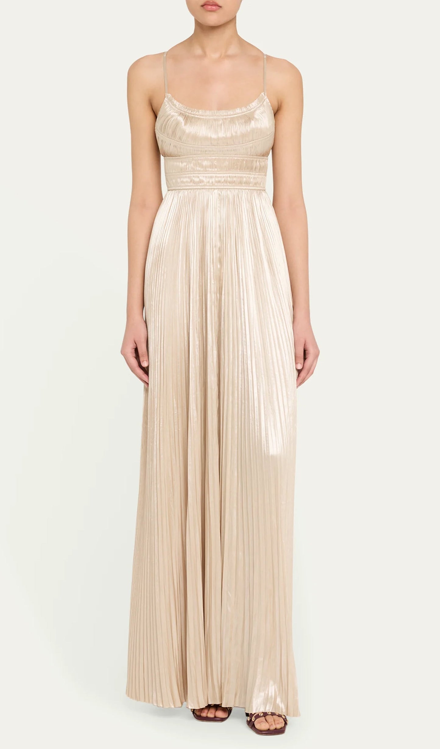 Sleeveless Pleated Gown