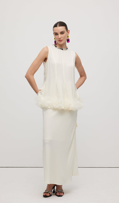 Sleeveless Ruffle Maxi Dress Sets