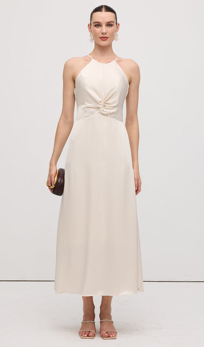 Sleeveless Satin Midi Dress