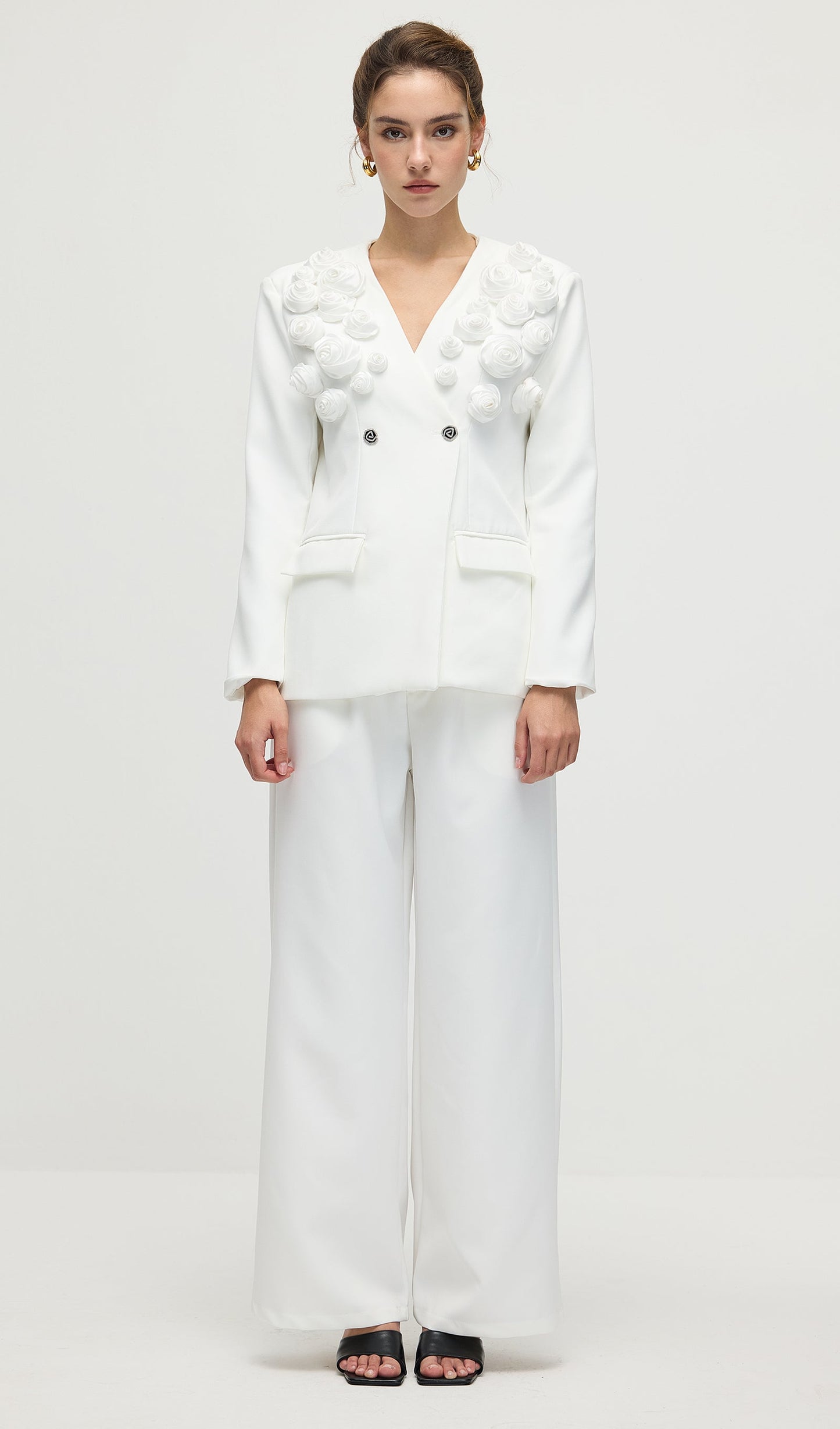 Slim Fit Blazer & Trousers Two-Piece Set In White
