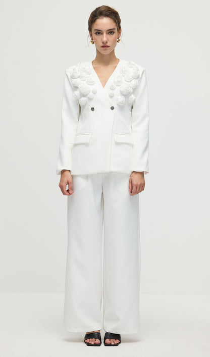 Slim Fit Blazer & Trousers Two-Piece Set In White