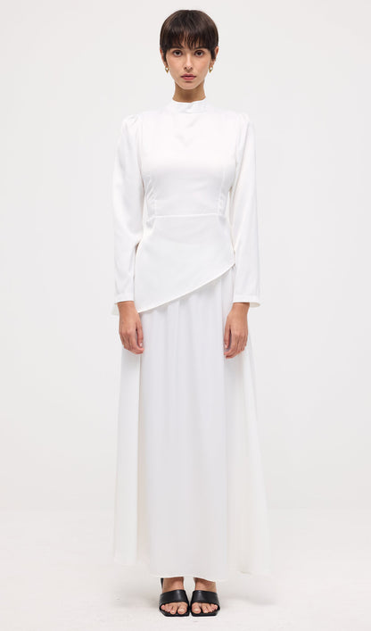 Satin Long Sleeve Two Piece Set Maxi Dress