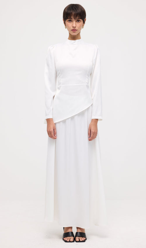 Satin Long Sleeve Two Piece Set Maxi Dress
