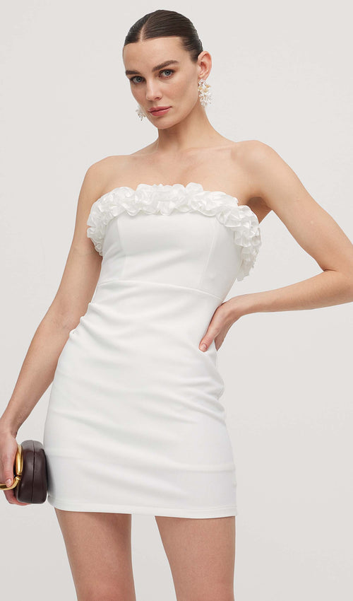 Solid Petal Mini Dress