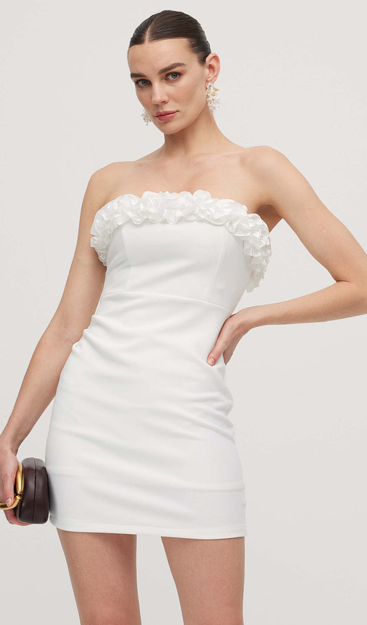 Solid Petal Mini Dress