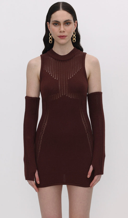 Stretchy Mini Knit Dress Included Sleeves