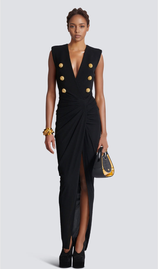 Tailored Crepe Maxi Dress