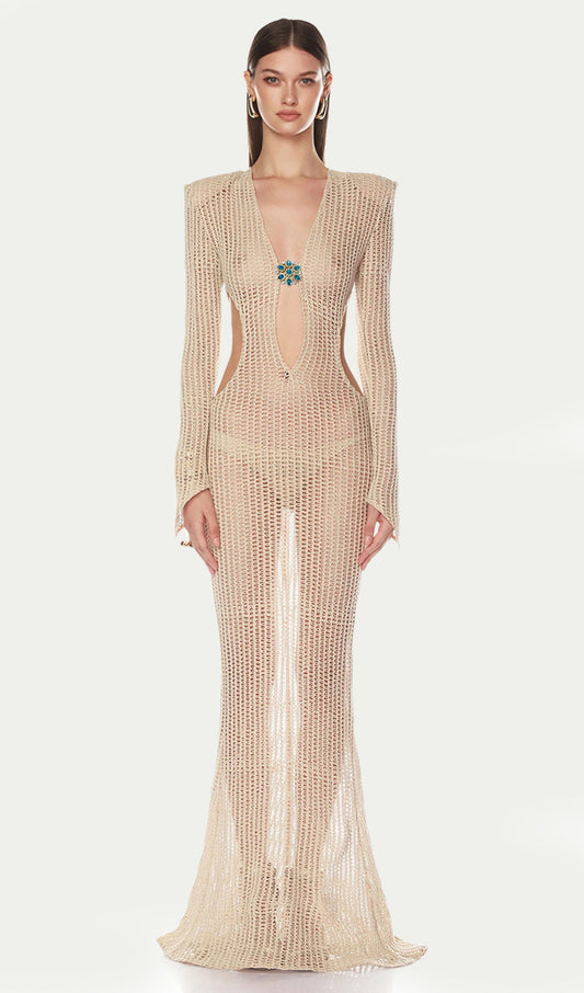 Talia Desert Crochet Gown