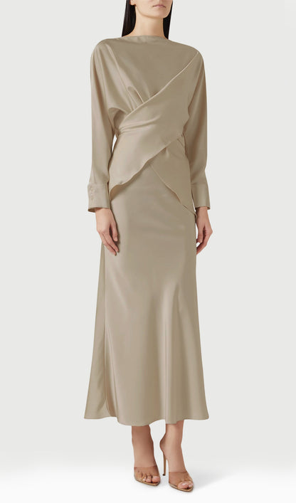 Tessa Top & Skirt Set In Satin