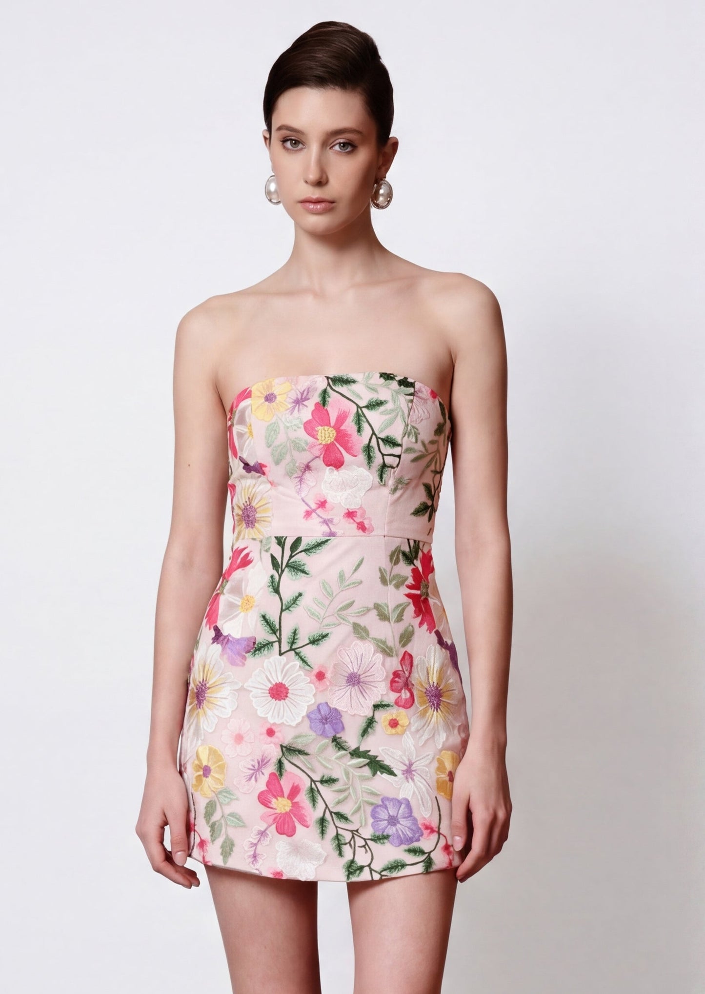 Ulama Strapless Mini Dress In Floral