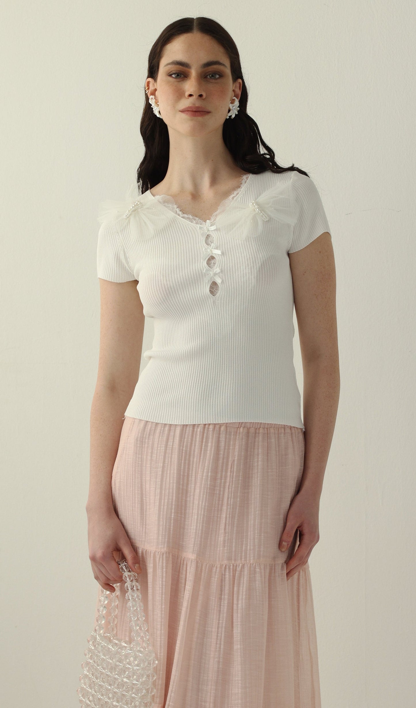 V Neck Knit Top