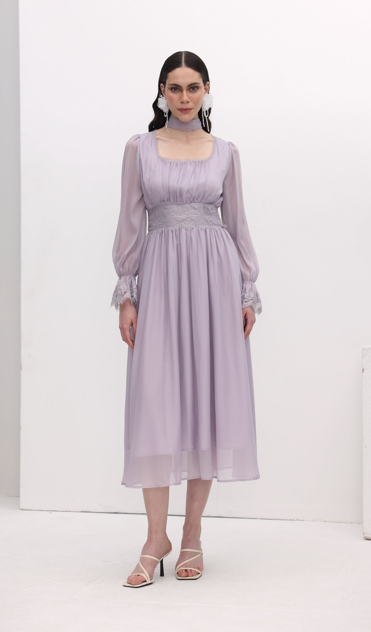 Vintage Long Sleeve Midi Dress