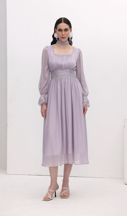 Vintage Long Sleeve Midi Dress