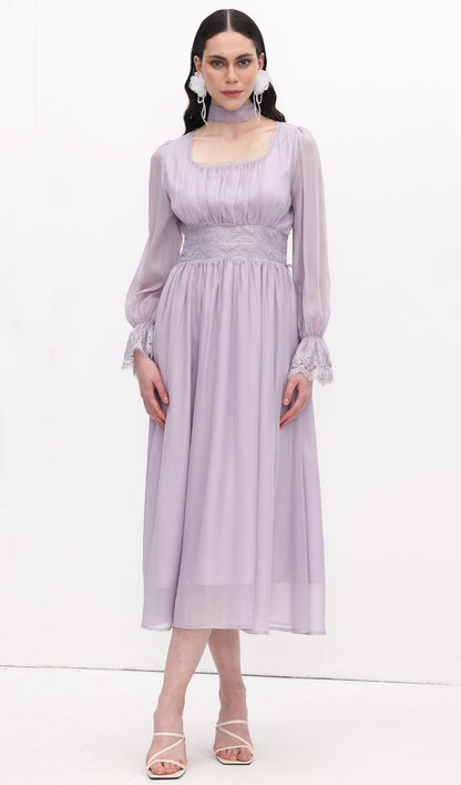 Vintage Long Sleeve Midi Dress