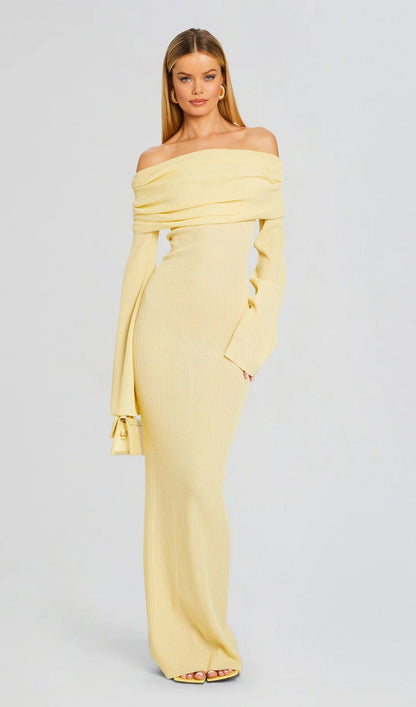 Off Shoulder Slim Fit Maxi Dress