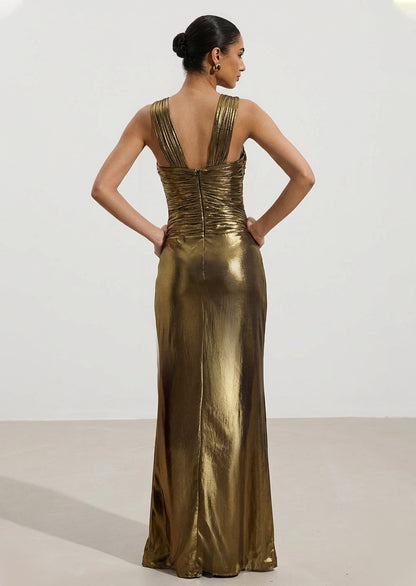 Noor Elegance Plisse Maxi Dress