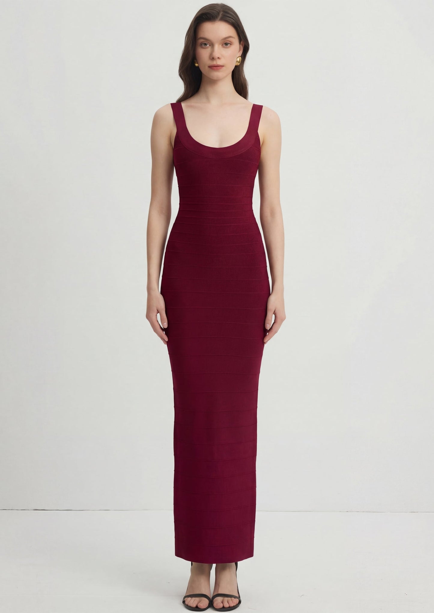 U Neck Sleeveless Bandege Maxi Dress