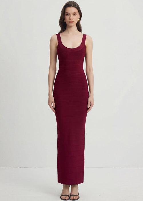 U Neck Sleeveless Bandege Maxi Dress