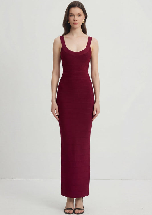 U Neck Sleeveless Bandege Maxi Dress